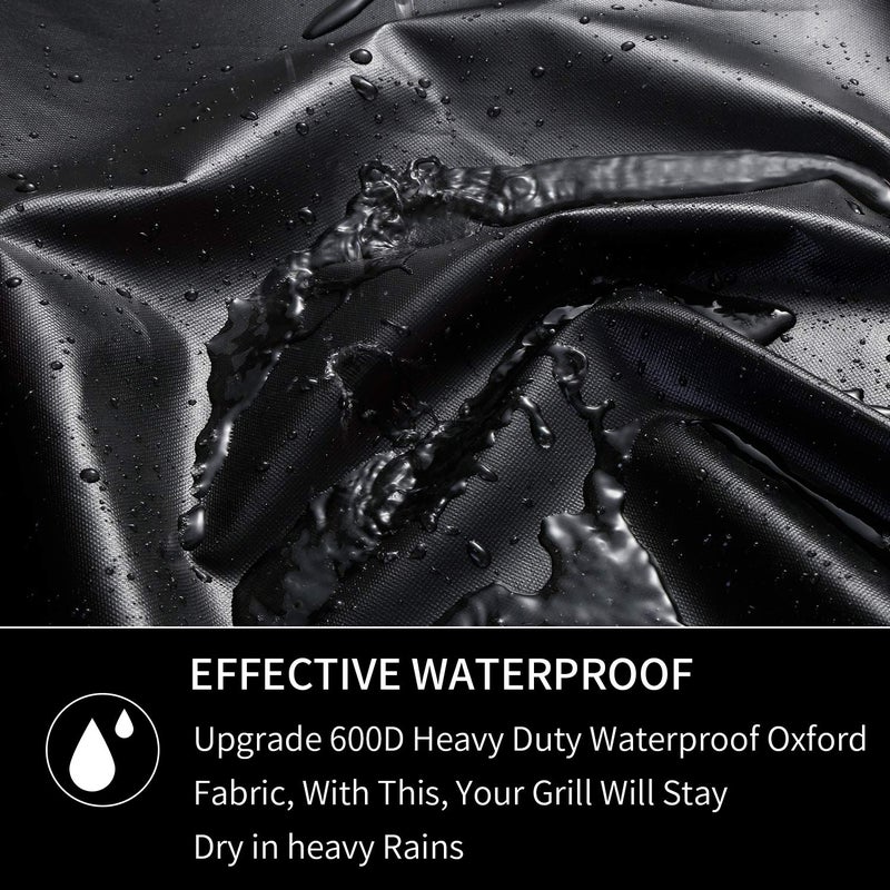 Jiesuo BBQ Grill Cover for Weber Charcoal Kettle: Heavy Duty Waterproof 22 Inch Weather Resistant Barbeque Grill Covers - Image 4